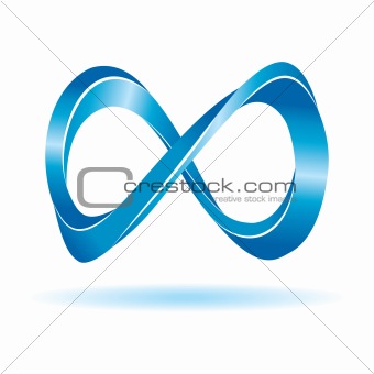Blue infinity sign.