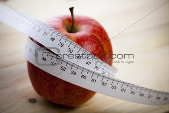 On diet - apple and tape measure