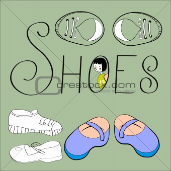 Decorative background with shoes