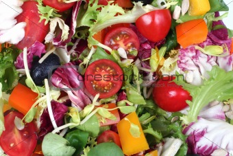 Fresh spring vegetables salad mix