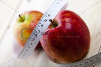 On diet - apple and tape measure