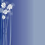 Creative design with flowers on a blue background