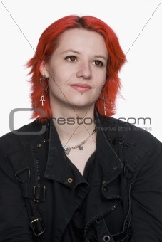 Portrait of Young Woman with Red Hair. Isolated