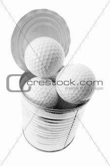 Golf Balls in Tin Can