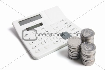 Calculator and Coins 