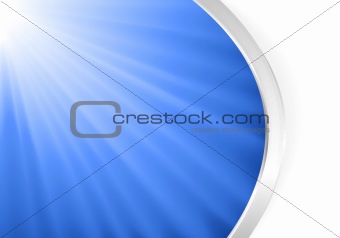 Abstract blue light burst with silver
