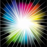 Rainbow Ray of lights explosion background