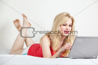 Young attractive twenties caucasian woman relaxing