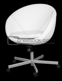 Leather modern white office chair