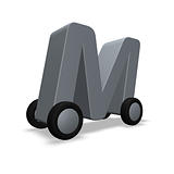 letter m on wheels
