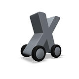 letter x on wheels
