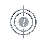 gun sight with question mark