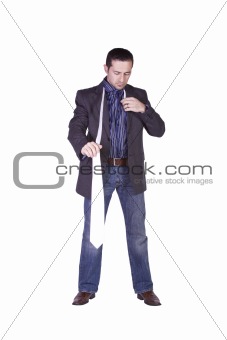 Casual Man Taking off his Tie