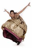 Woman in belly dancer costume costume
