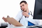Doctor convey his notes to others over phone