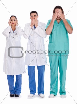  3 doctors Don't see, don't speak and don't hear anything