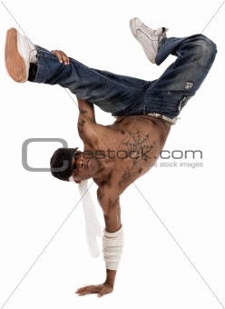 hip-hop dancer during his practice session