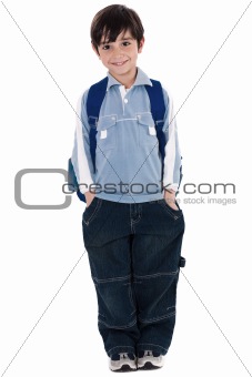 young school boy standing