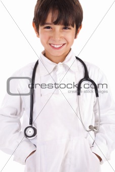 young boy dressed as doctor