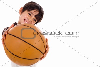 Boy with the ball, focus on ball