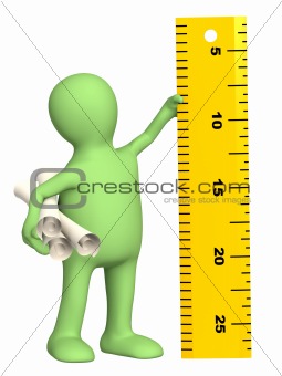 Puppet with information ruler