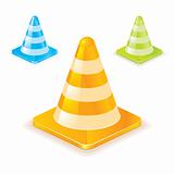 Colorful vector traffic cones
