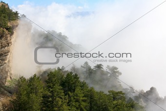 Cloudy mountain landscape