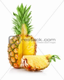 ripe ananas fruit with cut