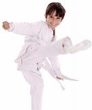 Karate boy excercising