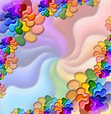 illustration of   rainbow flowers