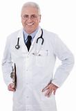 Smiling medical doctor with stethoscope 