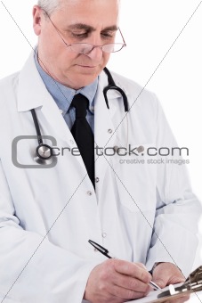 Doctor making his notes