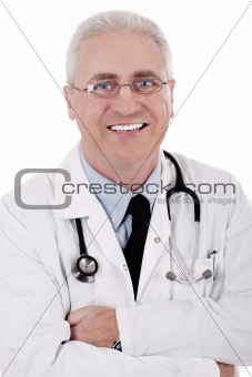 Closeup of happy male doctor smiling