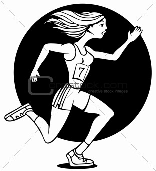 Cartoon Female Runner