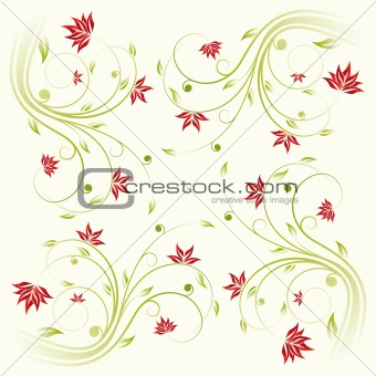Floral scroll pattern
