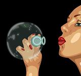 girl and bubble