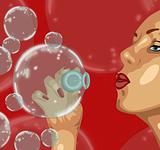 girl and bubble
