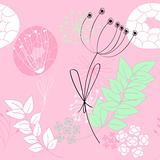 Pink seamless pattern with flowers