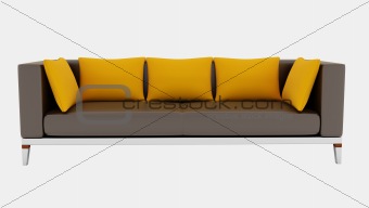 brown and orange couch