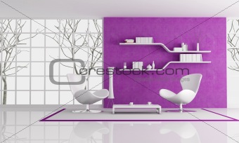 purple and white interior