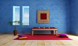mediterranean blue  living room