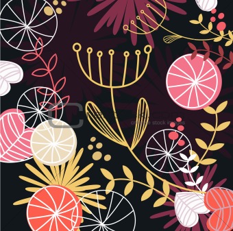 Retro floral pattern background