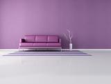minimalist purple interior