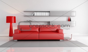 red and gray lounge
