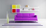colored contemporary living room