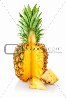 fresh ananas fruit with cut