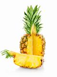 ripe ananas with cut