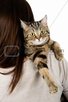 Cat on a shoulder 