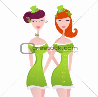 St. Patrick's Day irish girls in green