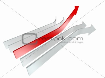 conceptual 3d rendered image of arrow isolated